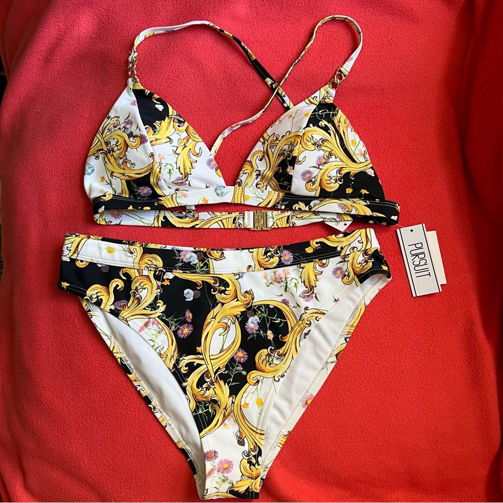 NWT Pursuit bikini swimsuit Versace inspired print